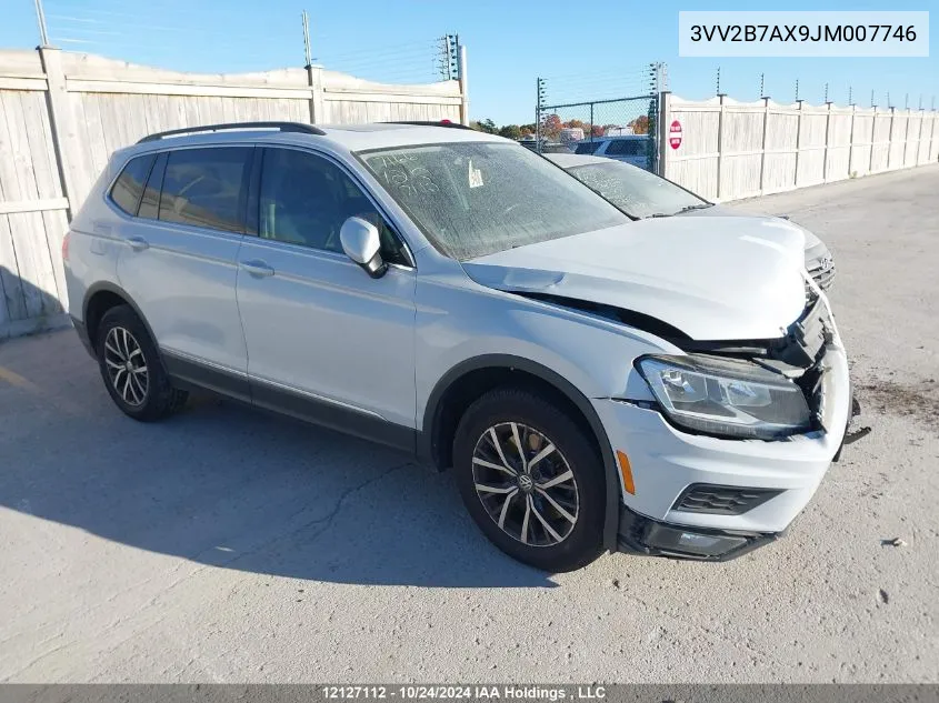 2018 Volkswagen Tiguan VIN: 3VV2B7AX9JM007746 Lot: 12127112