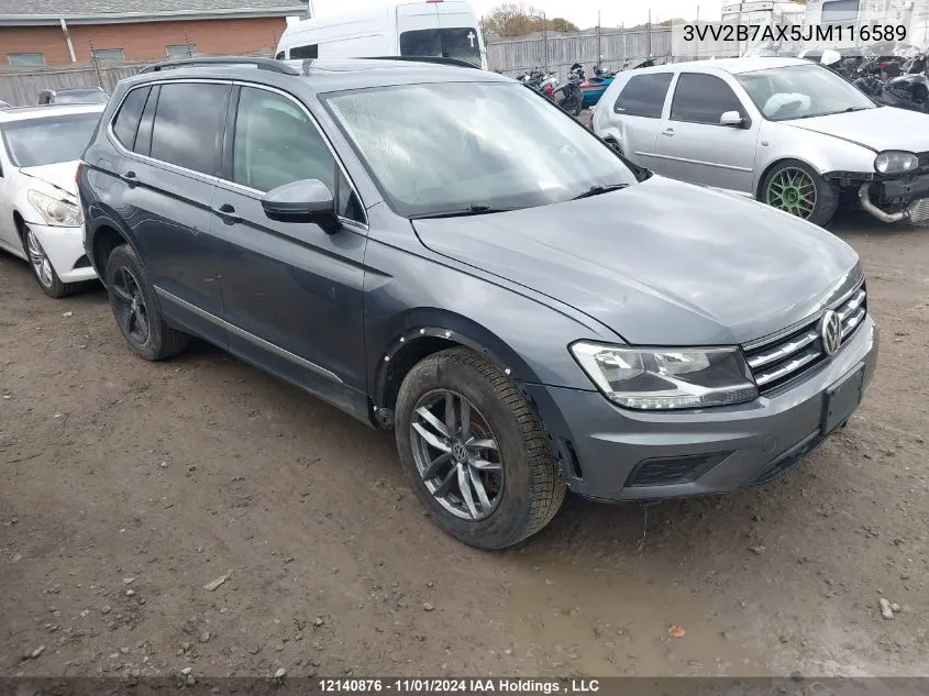 2018 Volkswagen Tiguan VIN: 3VV2B7AX5JM116589 Lot: 12140876