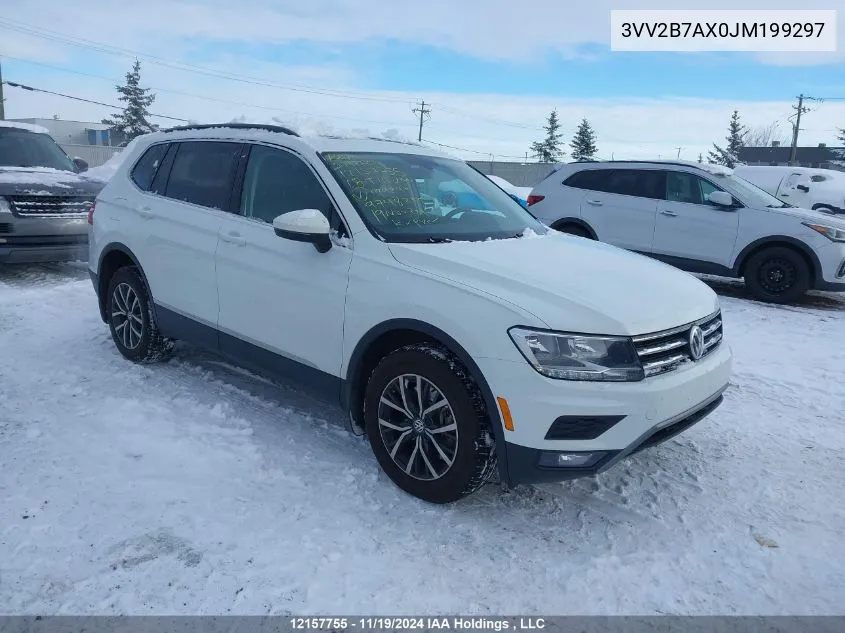 2018 Volkswagen Tiguan VIN: 3VV2B7AX0JM199297 Lot: 12157755