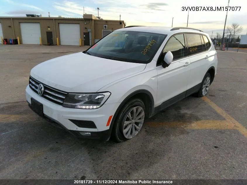 2018 Volkswagen Tiguan 2.0 Tsi VIN: 3VV0B7AX8JM157077 Lot: 20181739