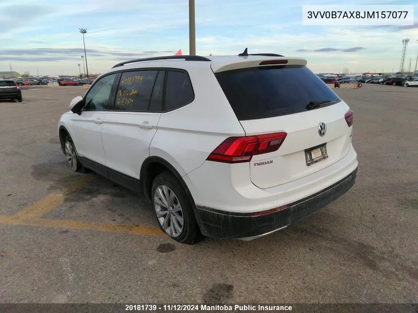 2018 Volkswagen Tiguan 2.0 Tsi VIN: 3VV0B7AX8JM157077 Lot: 20181739