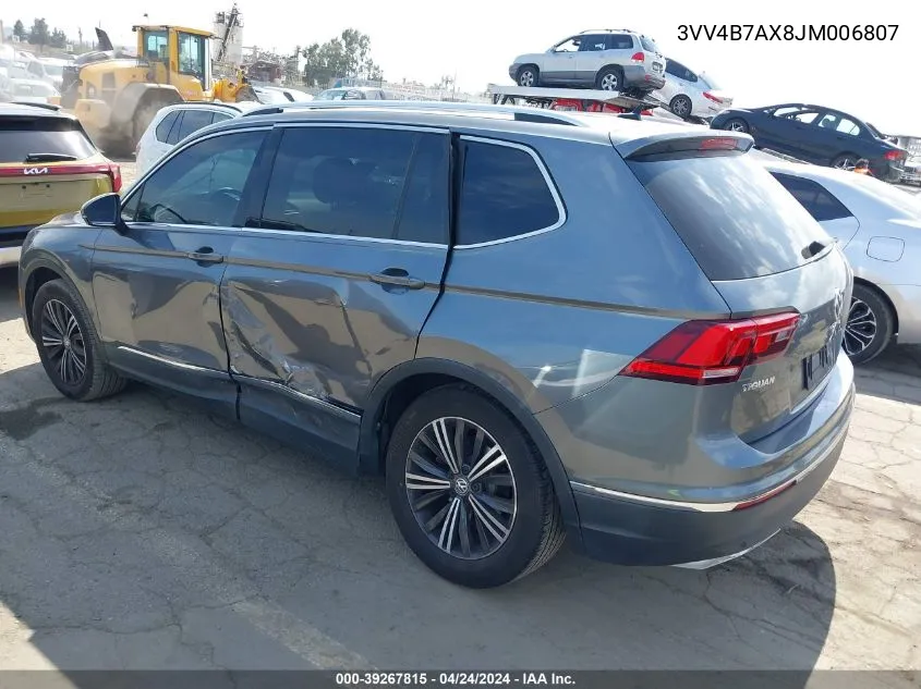 3VV4B7AX8JM006807 2018 Volkswagen Tiguan 2.0T Sel Premium