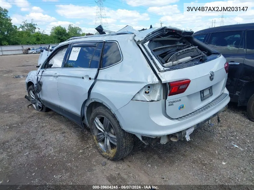 2018 Volkswagen Tiguan 2.0T Sel Premium VIN: 3VV4B7AX2JM203147 Lot: 39604245