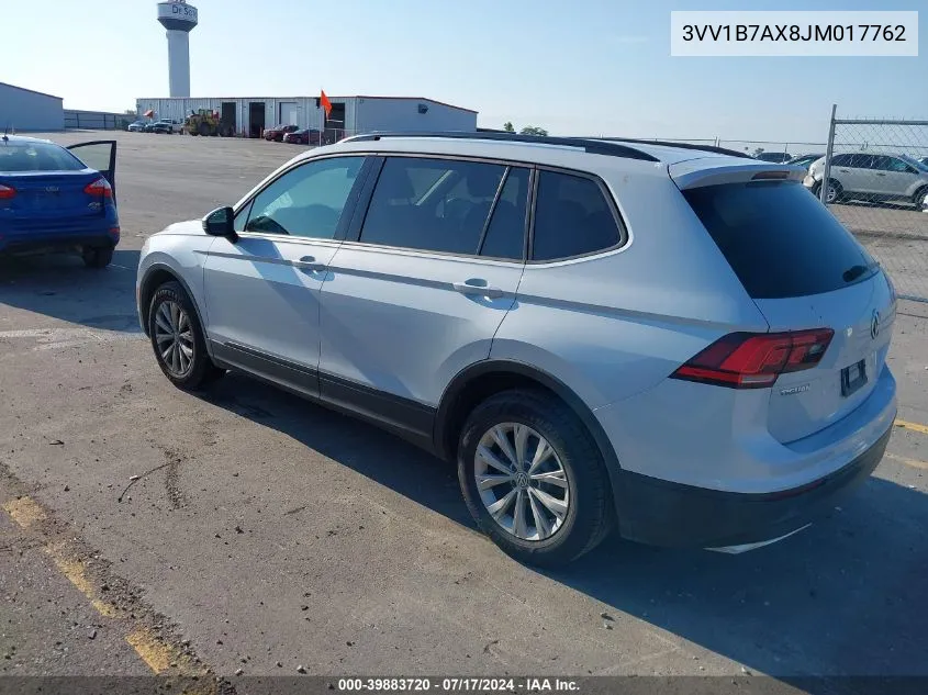 2018 Volkswagen Tiguan 2.0T S VIN: 3VV1B7AX8JM017762 Lot: 39883720