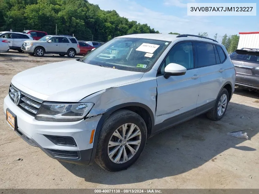 2018 Volkswagen Tiguan 2.0T S VIN: 3VV0B7AX7JM123227 Lot: 40071138