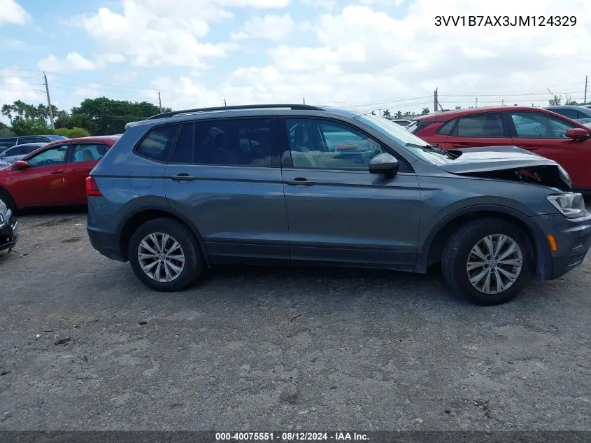 2018 Volkswagen Tiguan 2.0T S VIN: 3VV1B7AX3JM124329 Lot: 40075551