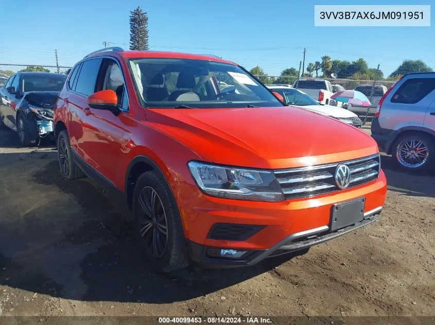 2018 Volkswagen Tiguan 2.0T Se/2.0T Sel VIN: 3VV3B7AX6JM091951 Lot: 40099453