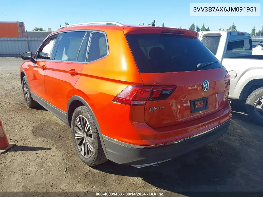 2018 Volkswagen Tiguan 2.0T Se/2.0T Sel VIN: 3VV3B7AX6JM091951 Lot: 40099453