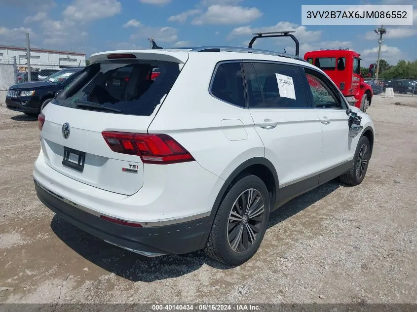 2018 Volkswagen Tiguan 2.0T Se/2.0T Sel VIN: 3VV2B7AX6JM086552 Lot: 40140434