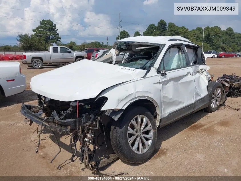 2018 Volkswagen Tiguan 2.0T S VIN: 3VV0B7AXXJM009349 Lot: 40194654