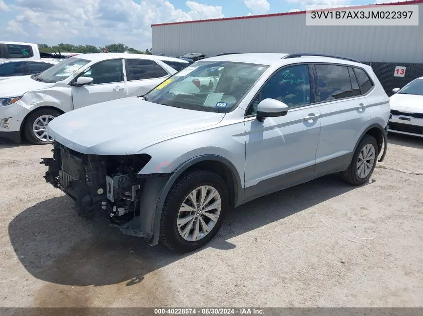 2018 Volkswagen Tiguan 2.0T S VIN: 3VV1B7AX3JM022397 Lot: 40228574