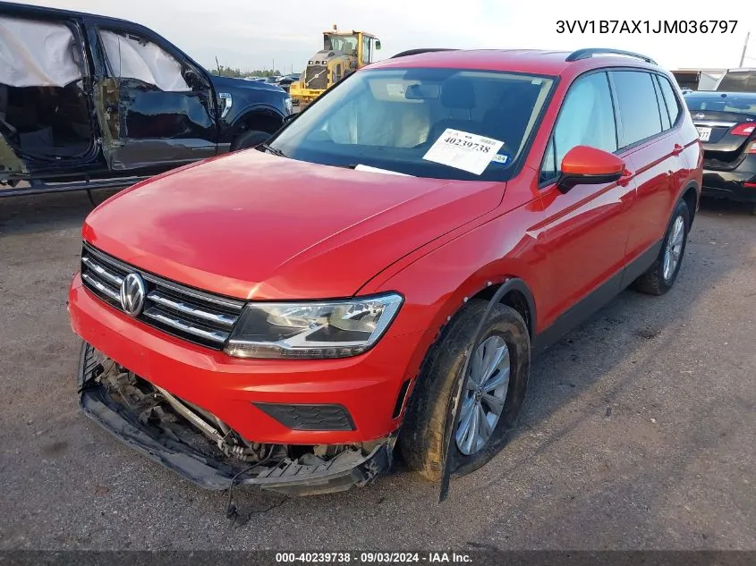 3VV1B7AX1JM036797 2018 Volkswagen Tiguan 2.0T S