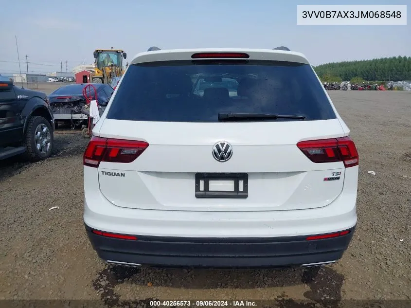 2018 Volkswagen Tiguan 2.0T S VIN: 3VV0B7AX3JM068548 Lot: 40256573