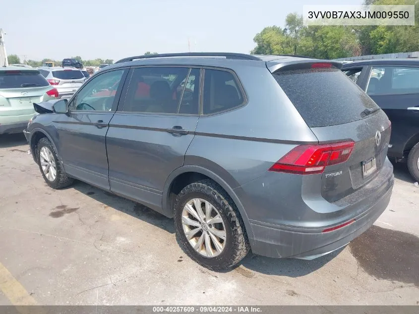 2018 Volkswagen Tiguan S VIN: 3VV0B7AX3JM009550 Lot: 40257609