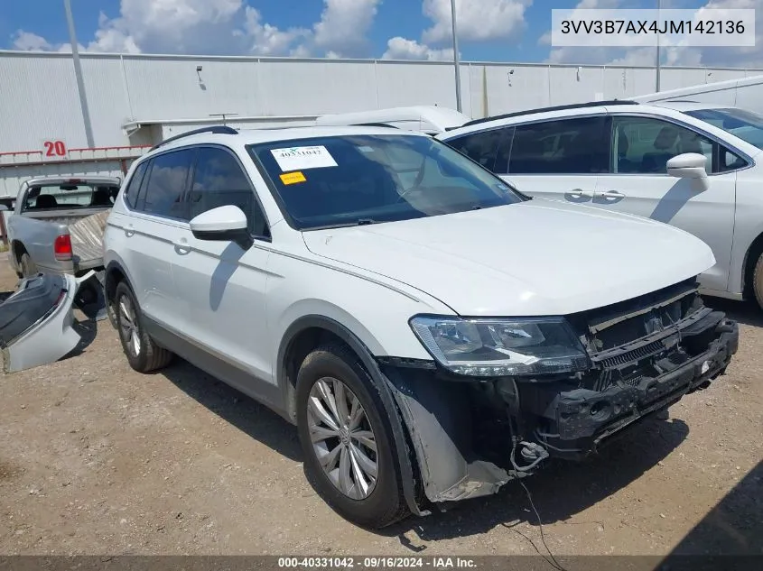 2018 Volkswagen Tiguan 2.0T Se/2.0T Sel VIN: 3VV3B7AX4JM142136 Lot: 40331042