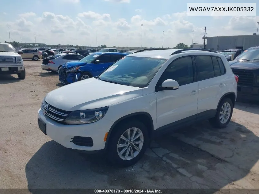 2018 Volkswagen Tiguan Limited 2.0T VIN: WVGAV7AXXJK005332 Lot: 40378173