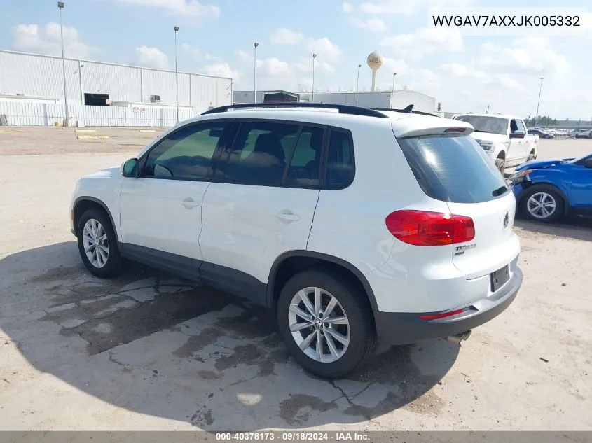 2018 Volkswagen Tiguan Limited 2.0T VIN: WVGAV7AXXJK005332 Lot: 40378173