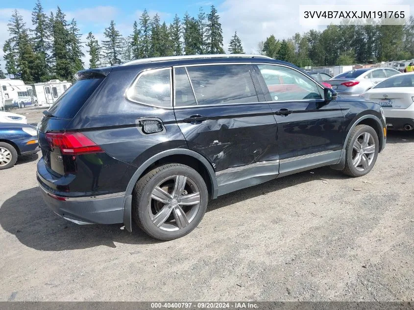 2018 Volkswagen Tiguan 2.0T Sel Premium VIN: 3VV4B7AXXJM191765 Lot: 40400797