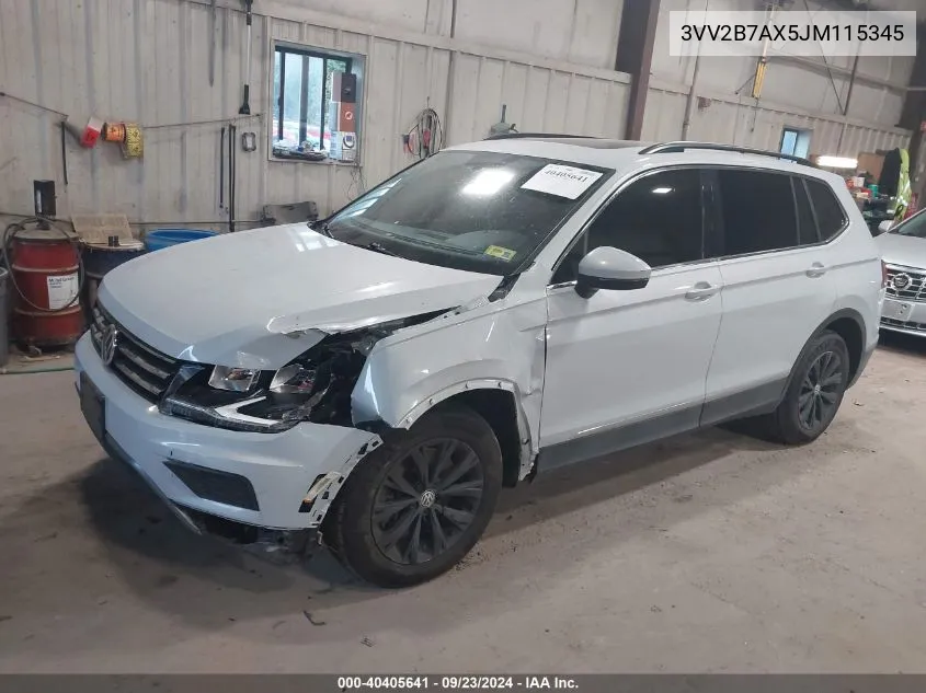 2018 Volkswagen Tiguan 2.0T Se/2.0T Sel VIN: 3VV2B7AX5JM115345 Lot: 40405641