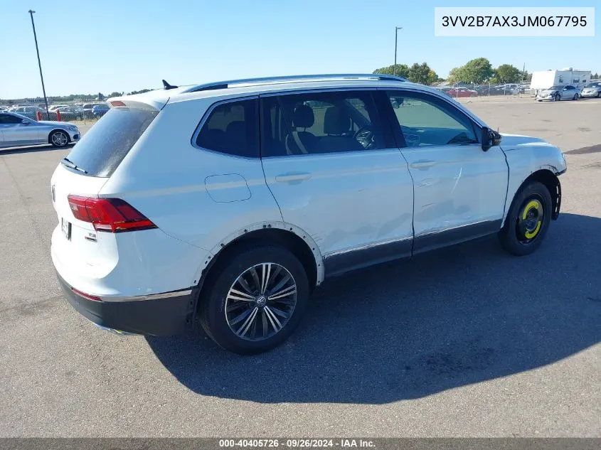 2018 Volkswagen Tiguan 2.0T Se/2.0T Sel VIN: 3VV2B7AX3JM067795 Lot: 40405726