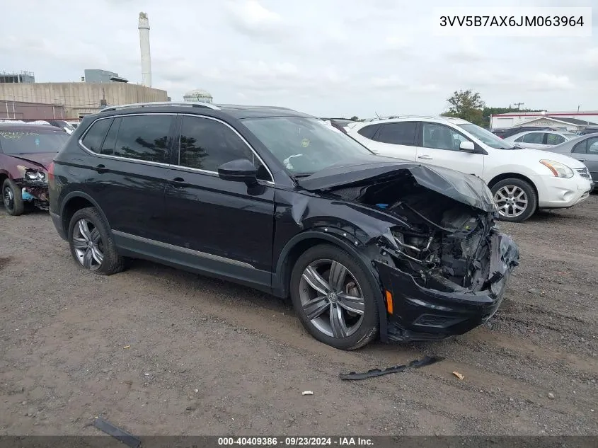 2018 Volkswagen Tiguan Sel Premium VIN: 3VV5B7AX6JM063964 Lot: 40409386