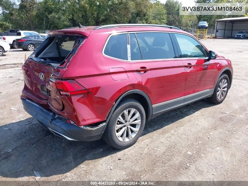 2018 Volkswagen Tiguan 2.0T Se/2.0T Sel VIN: 3VV3B7AX3JM108463 Lot: 40423283