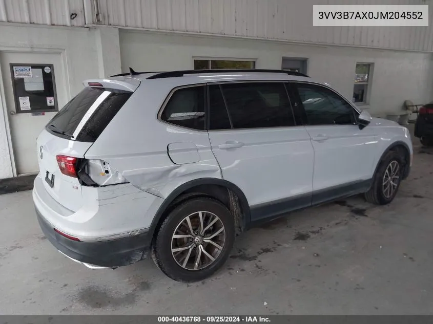 2018 Volkswagen Tiguan 2.0T Se/2.0T Sel VIN: 3VV3B7AX0JM204552 Lot: 40436768