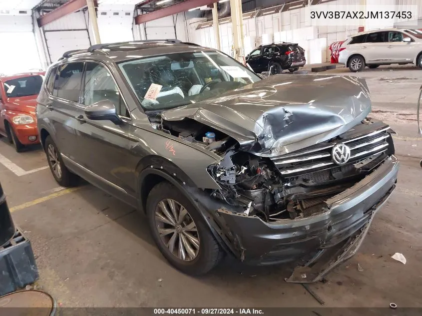 2018 Volkswagen Tiguan 2.0T Se/2.0T Sel VIN: 3VV3B7AX2JM137453 Lot: 40450071