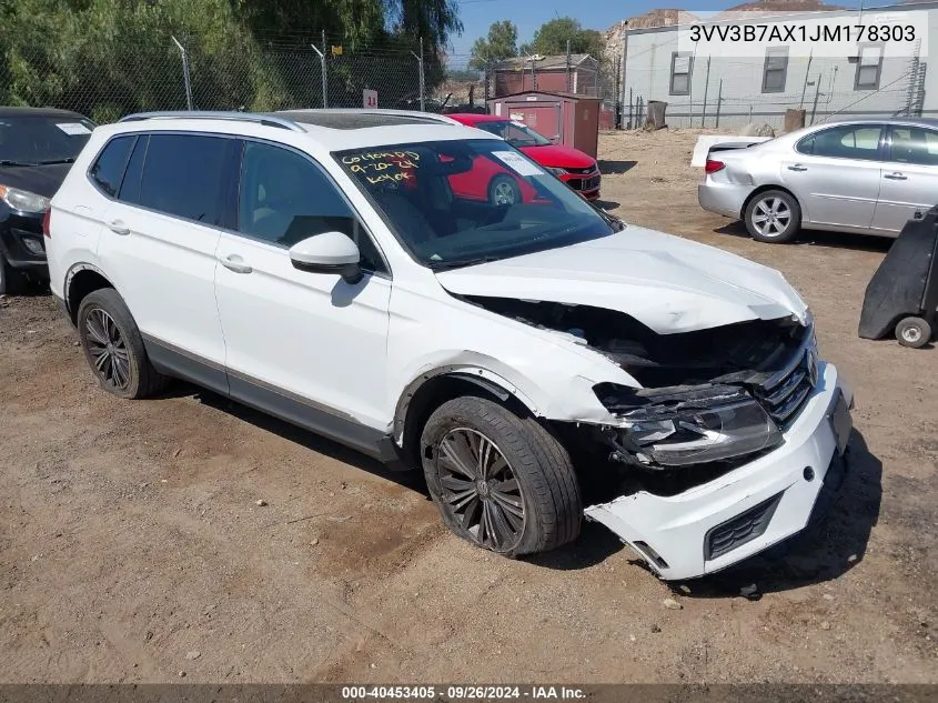 2018 Volkswagen Tiguan 2.0T Se/2.0T Sel VIN: 3VV3B7AX1JM178303 Lot: 40453405