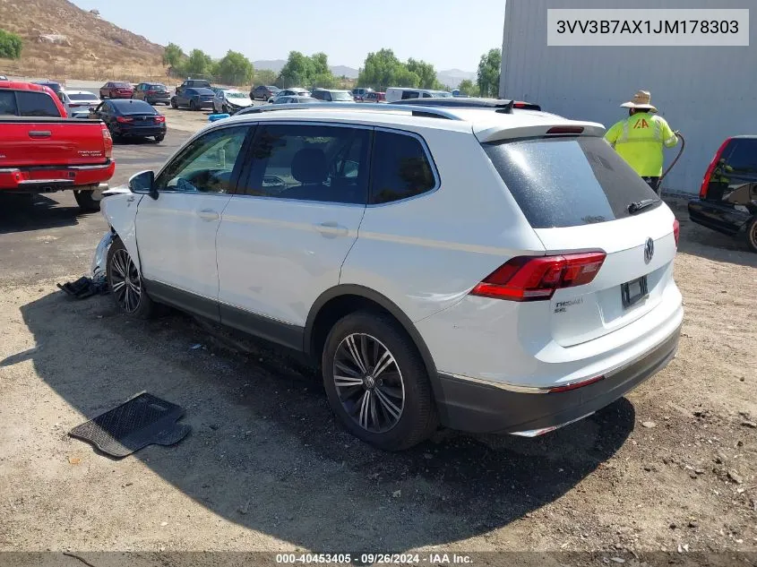 2018 Volkswagen Tiguan 2.0T Se/2.0T Sel VIN: 3VV3B7AX1JM178303 Lot: 40453405