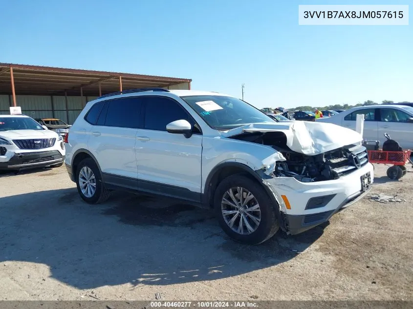 2018 Volkswagen Tiguan S VIN: 3VV1B7AX8JM057615 Lot: 40460277