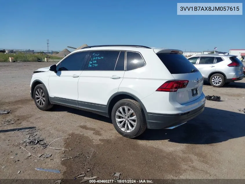 2018 Volkswagen Tiguan S VIN: 3VV1B7AX8JM057615 Lot: 40460277