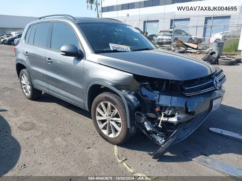 2018 Volkswagen Tiguan Limited 2.0T VIN: WVGAV7AX8JK004695 Lot: 40483675