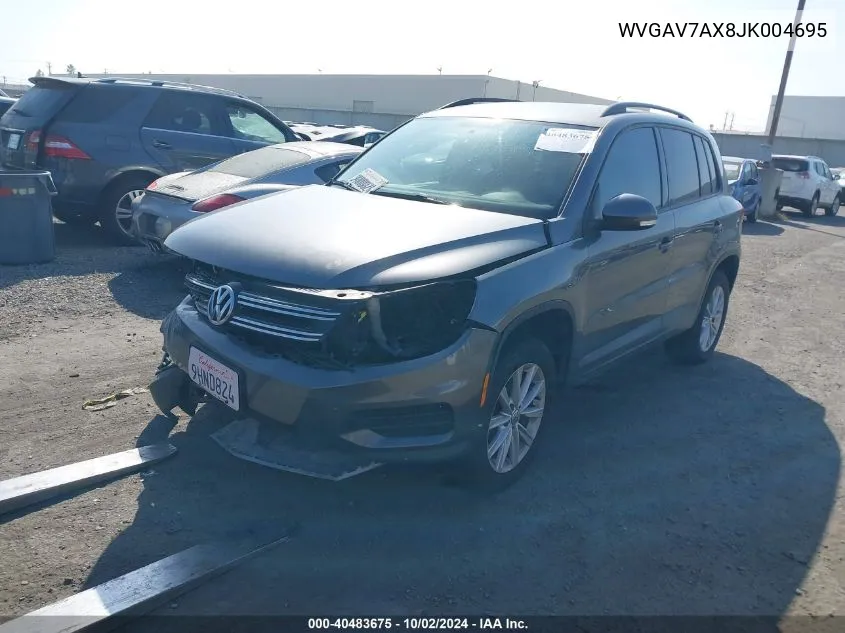 2018 Volkswagen Tiguan Limited 2.0T VIN: WVGAV7AX8JK004695 Lot: 40483675