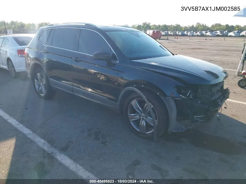 3VV5B7AX1JM002585 2018 Volkswagen Tiguan 2.0T Sel Premium