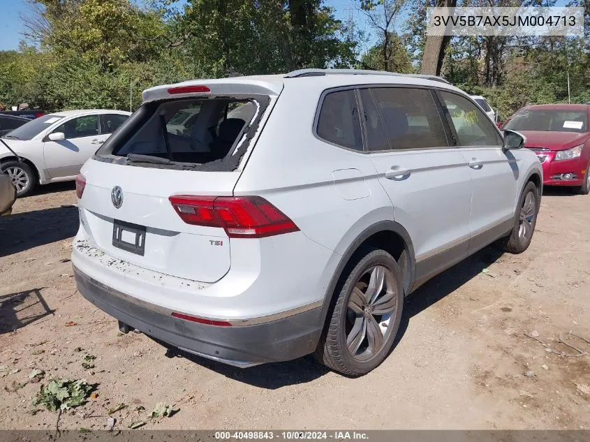 2018 Volkswagen Tiguan 2.0T Sel Premium VIN: 3VV5B7AX5JM004713 Lot: 40498843