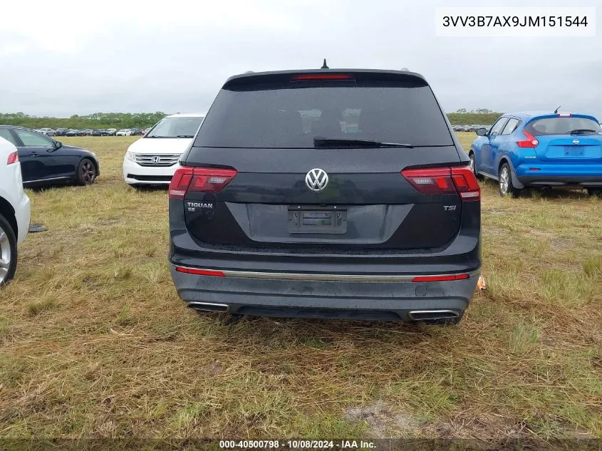 2018 Volkswagen Tiguan Se/Sel VIN: 3VV3B7AX9JM151544 Lot: 40500798