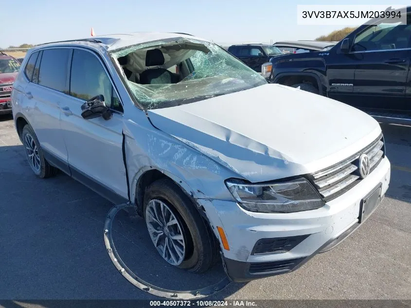 2018 Volkswagen Tiguan Se/Sel VIN: 3VV3B7AX5JM203994 Lot: 40507372