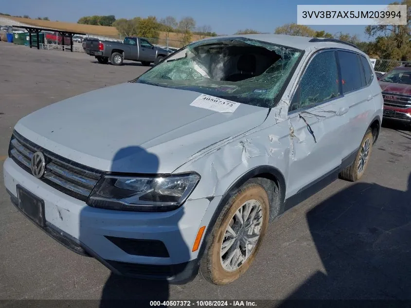 2018 Volkswagen Tiguan Se/Sel VIN: 3VV3B7AX5JM203994 Lot: 40507372