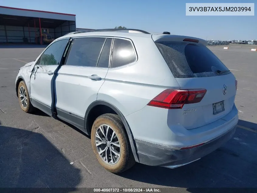 2018 Volkswagen Tiguan Se/Sel VIN: 3VV3B7AX5JM203994 Lot: 40507372