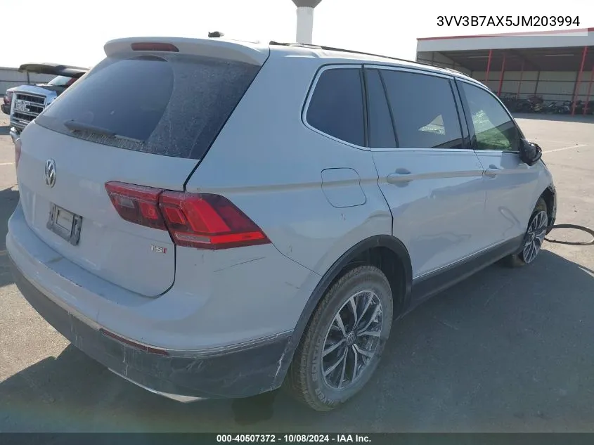 2018 Volkswagen Tiguan Se/Sel VIN: 3VV3B7AX5JM203994 Lot: 40507372