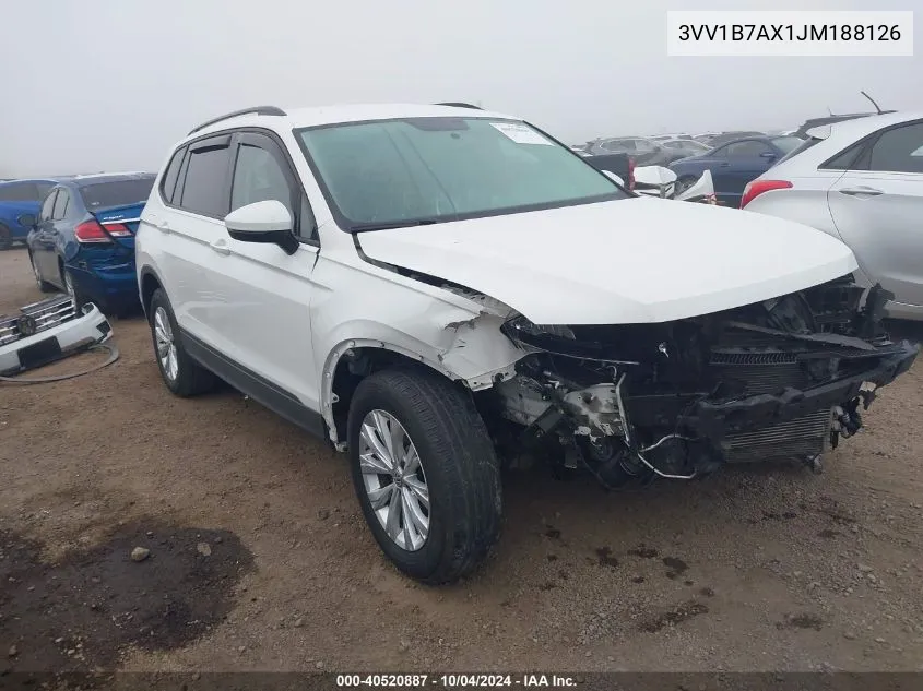 3VV1B7AX1JM188126 2018 Volkswagen Tiguan 2.0T S