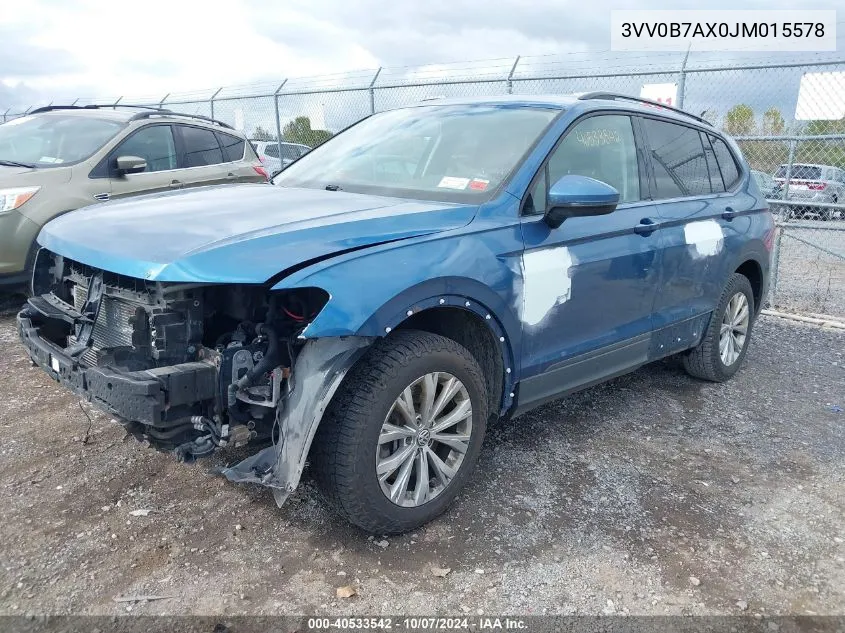 2018 Volkswagen Tiguan 2.0T S VIN: 3VV0B7AX0JM015578 Lot: 40533542