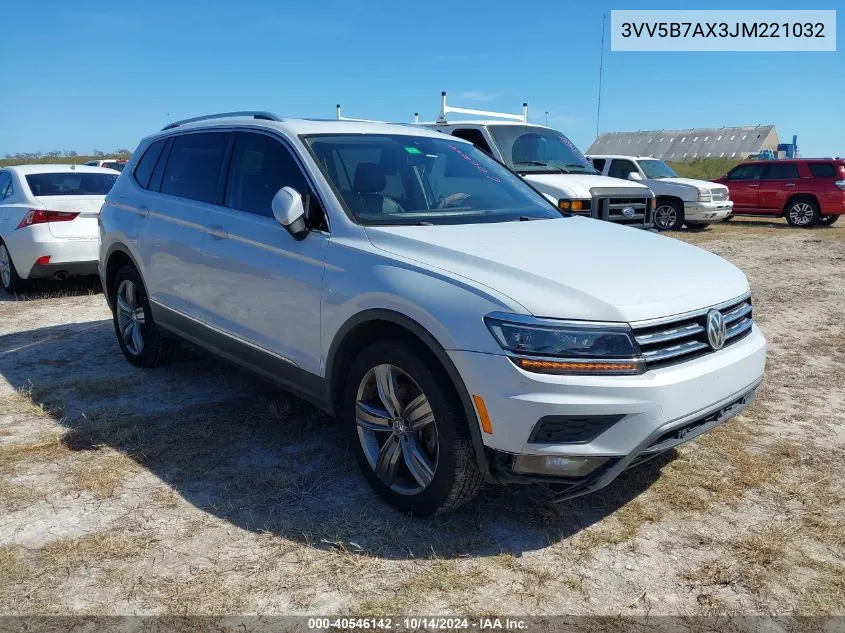 2018 Volkswagen Tiguan Sel Premium VIN: 3VV5B7AX3JM221032 Lot: 40546142