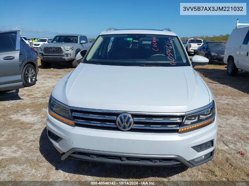 2018 Volkswagen Tiguan Sel Premium VIN: 3VV5B7AX3JM221032 Lot: 40546142