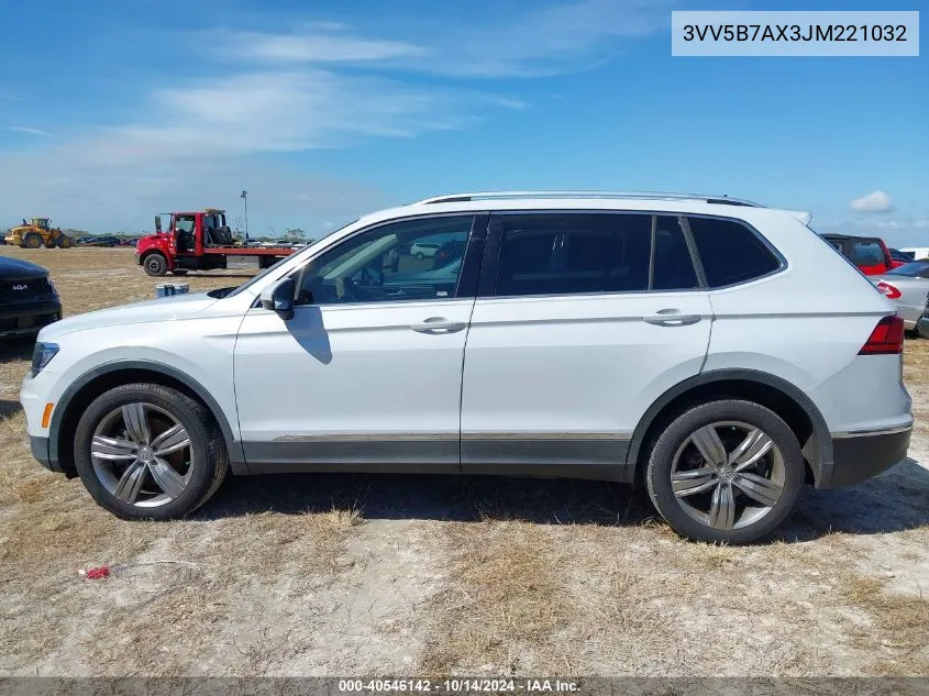 2018 Volkswagen Tiguan Sel Premium VIN: 3VV5B7AX3JM221032 Lot: 40546142