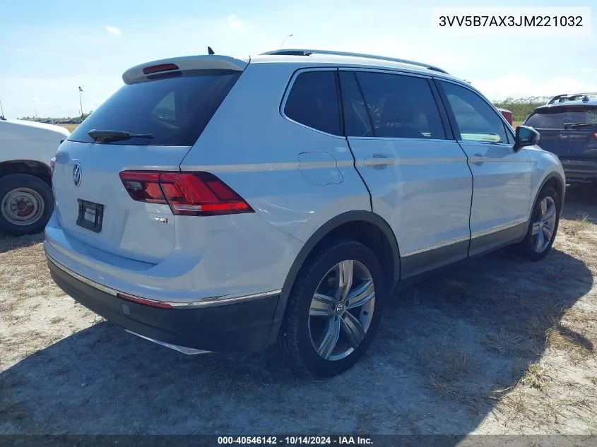 2018 Volkswagen Tiguan Sel Premium VIN: 3VV5B7AX3JM221032 Lot: 40546142