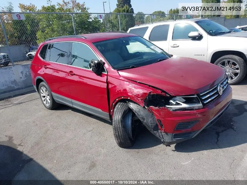 2018 Volkswagen Tiguan 2.0T Se/2.0T Sel VIN: 3VV3B7AX2JM214953 Lot: 40550017