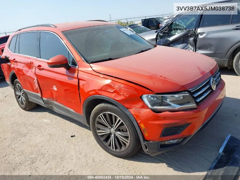 2018 Volkswagen Tiguan 2.0T Se/2.0T Sel VIN: 3VV3B7AX5JM038738 Lot: 40552435