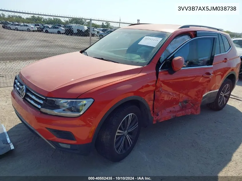 2018 Volkswagen Tiguan 2.0T Se/2.0T Sel VIN: 3VV3B7AX5JM038738 Lot: 40552435